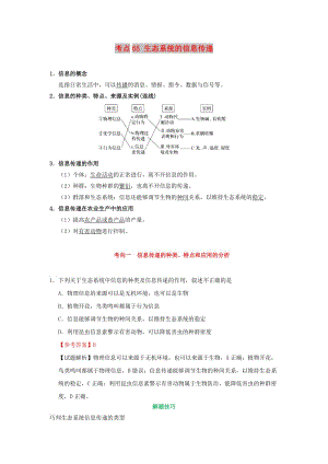 2019年高考生物 考點(diǎn)一遍過(guò) 考點(diǎn)65 生態(tài)系統(tǒng)的信息傳遞（含解析）.doc