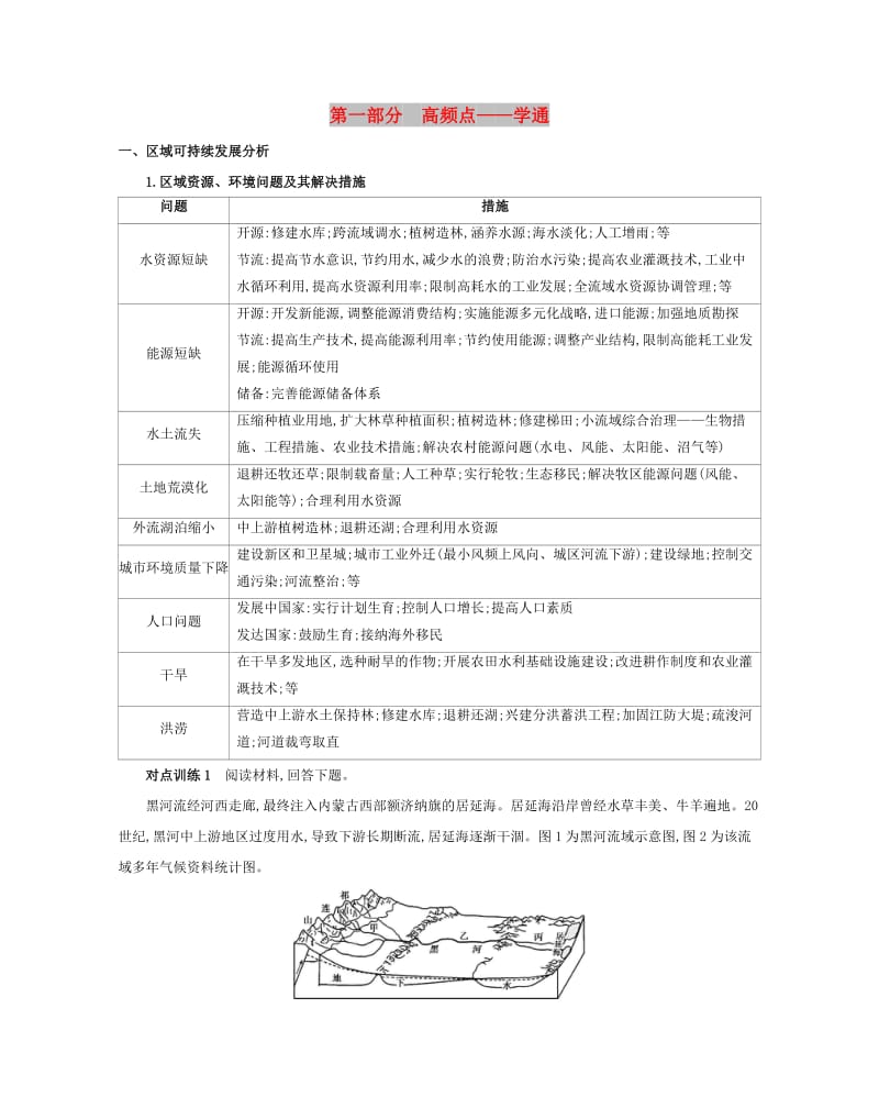 （浙江选考）2020版高考地理一轮复习 第一篇 第一部分 高频点——学通增分练.docx_第1页