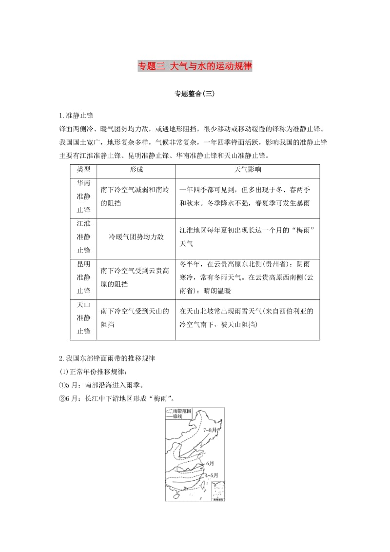 2019高考地理二轮优选习题专题三大气与水的运动规律专题整合学案.doc_第1页