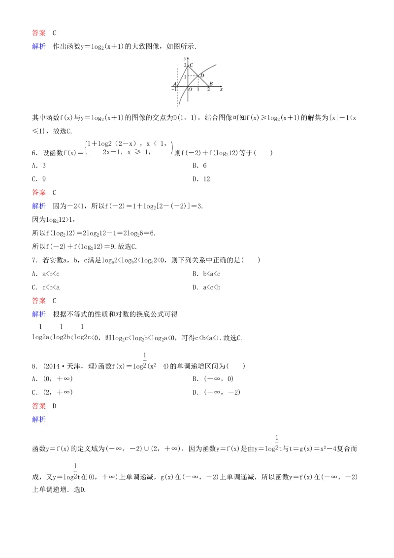 2019高考数学一轮复习 第2章 函数与基本初等函数 第7课时 对数函数练习 理.doc_第2页