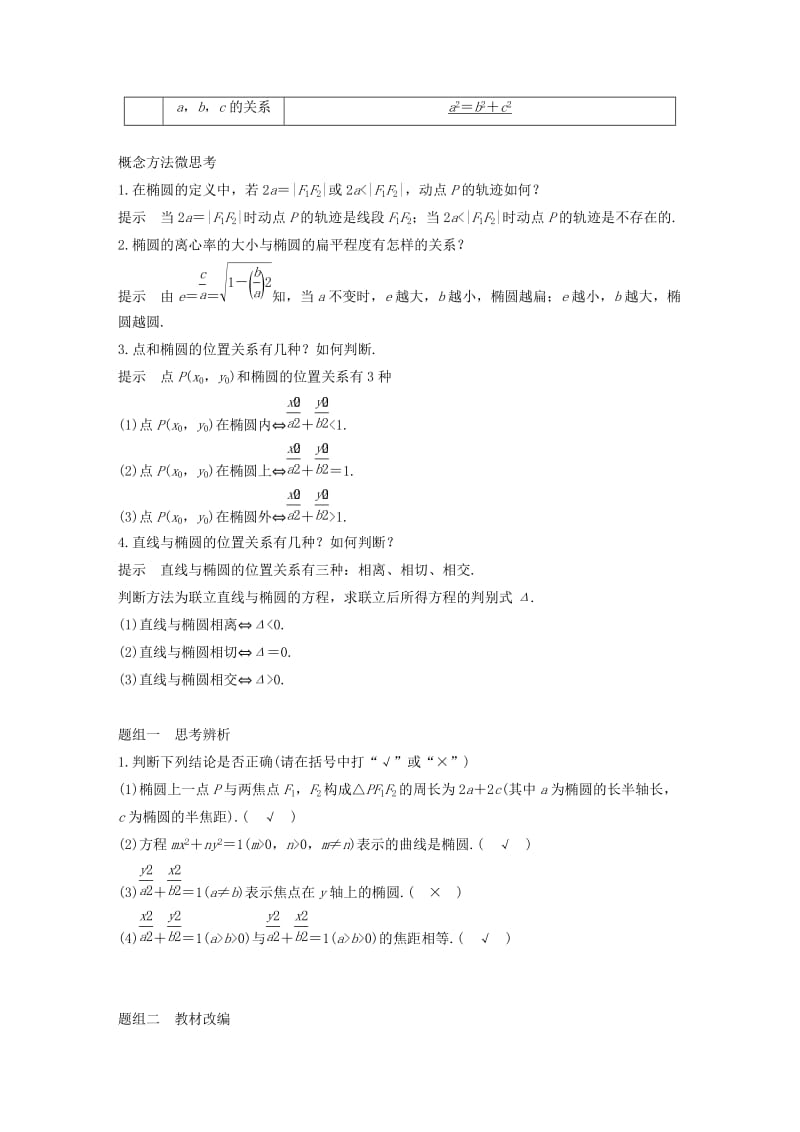 （浙江专用）2020版高考数学新增分大一轮复习 第九章 平面解析几何 9.5 椭圆（第1课时）讲义（含解析）.docx_第2页