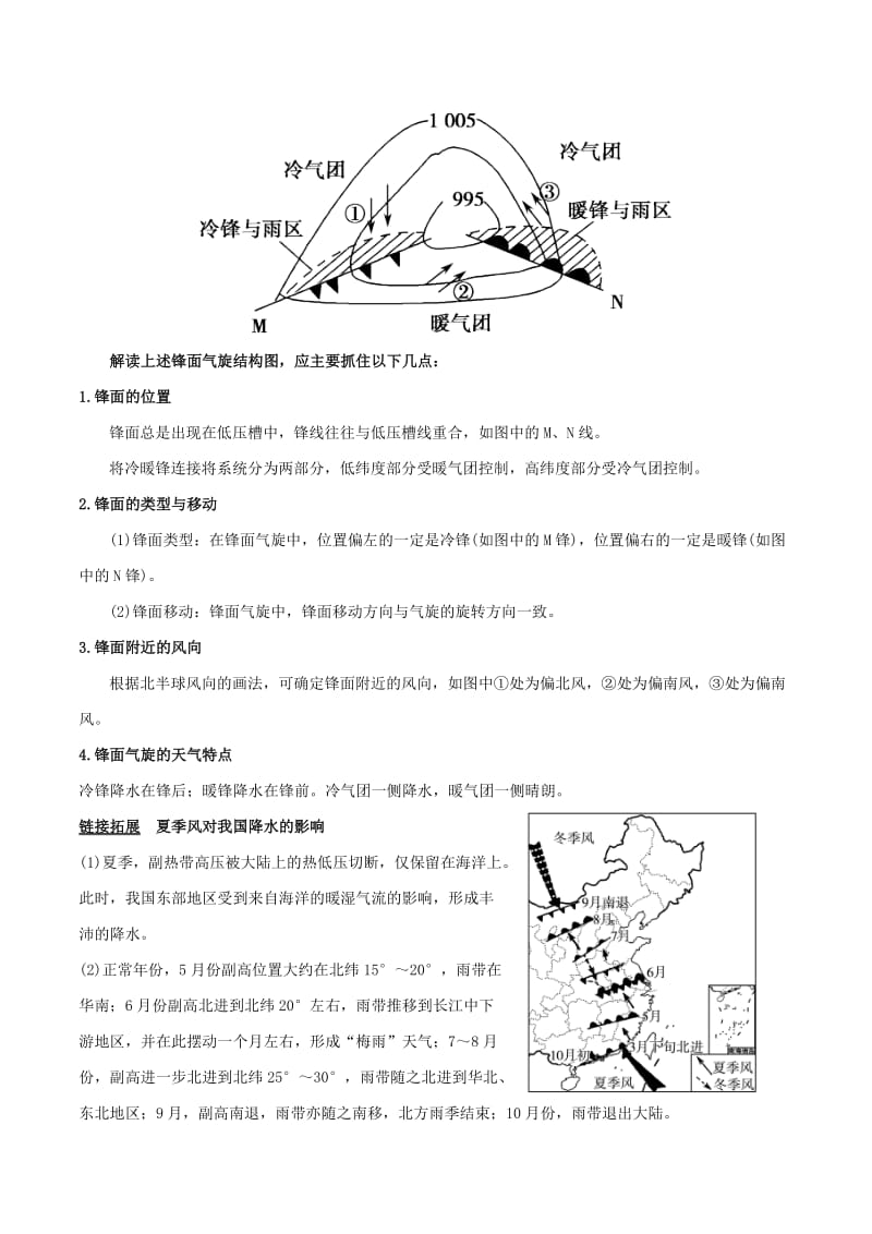 2019高考地理总复习 自然地理 第三章 地球上的大气 第三节 常见的天气系统学案 新人教版必修1.doc_第3页