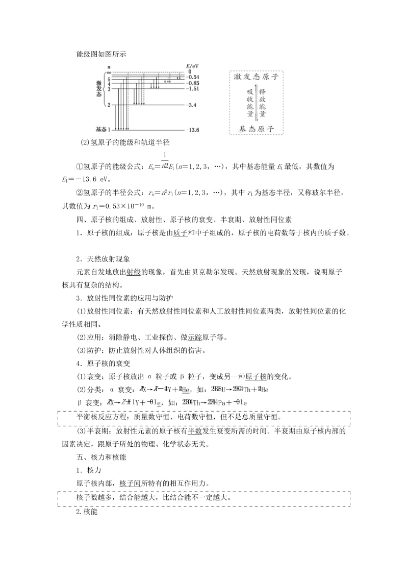 （新课改省份专用）2020版高考物理一轮复习 第十五章 第2节 原子结构 原子核学案（含解析）.doc_第2页