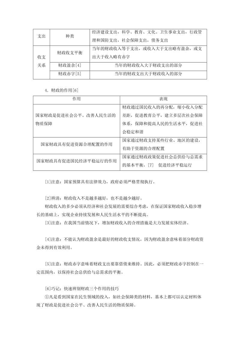 （新课改省份专用）2020高考政治一轮复习 第一模块 经济生活 第三单元 收入与分配 第八课 财政与税收讲义（含解析）.doc_第2页