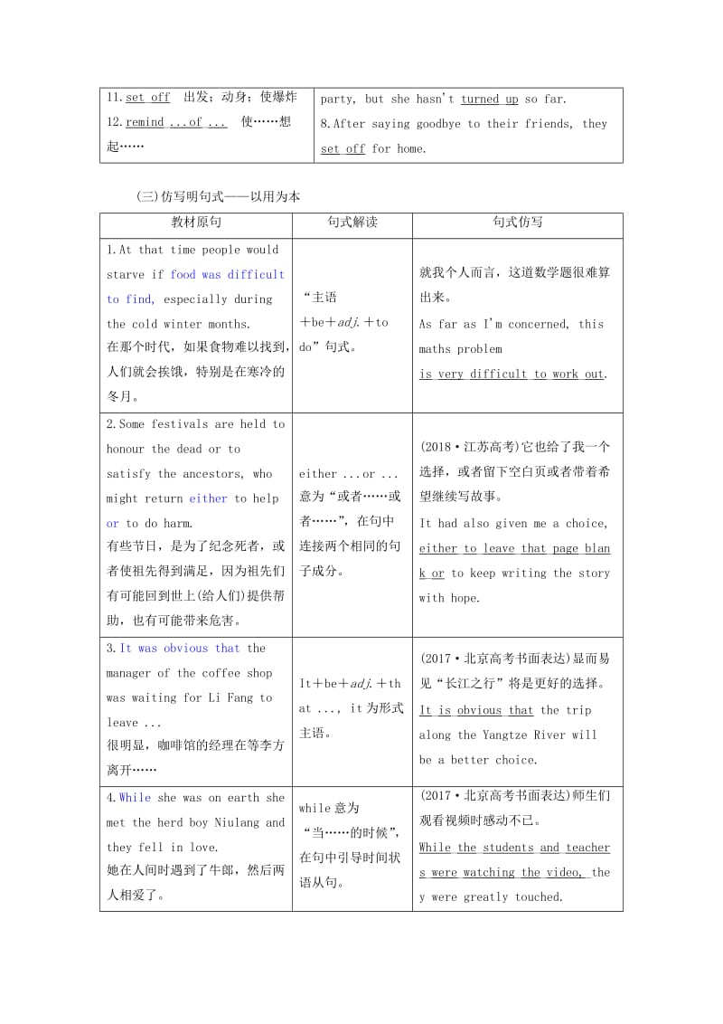 （新课改省份专用）2020高考英语大一轮复习 Unit 1 Festivals around the world教案（含解析）新人教版必修3.doc_第3页