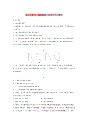 （江蘇專用）2019高考物理一輪復習 單元檢測四 曲線運動 萬有引力與航天.docx