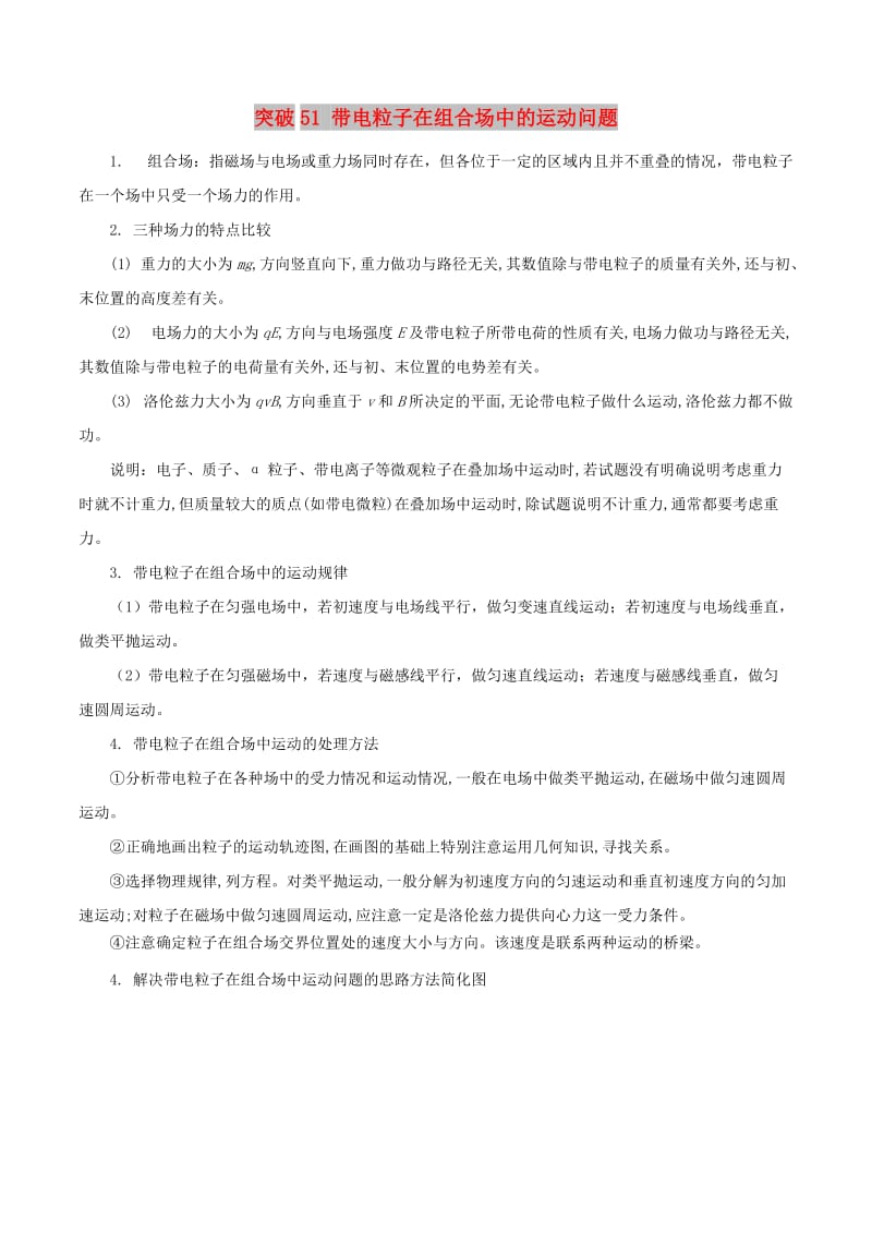 2019高考物理一轮复习 微专题系列之热点专题突破 专题51 带电粒子在组合场中的运动问题学案.doc_第1页