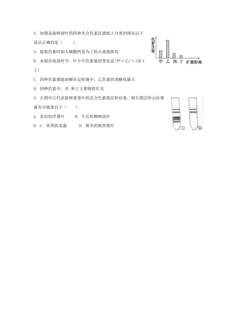 江西省吉安县高中生物 第五章 细胞的能量供应和利用 5.4 能量之源——光和光合作用（第1课时）导学案新人教版必修1.doc_第3页