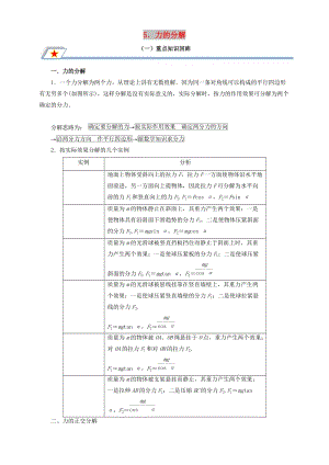 高中物理 第三章 相互作用 專題3.5 力的分解重點回眸學案 新人教版必修1.doc