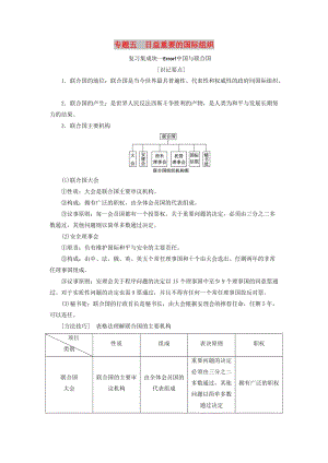 （新課改省份專用）2020高考政治一輪復習 第五模塊 專題五 日益重要的國際組織講義（含解析）.doc