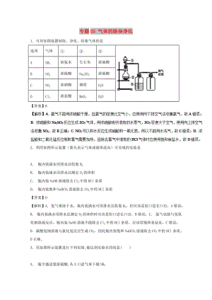 2019年高考化學(xué) 實驗全突破 專題05 氣體的除雜凈化練習(xí).doc