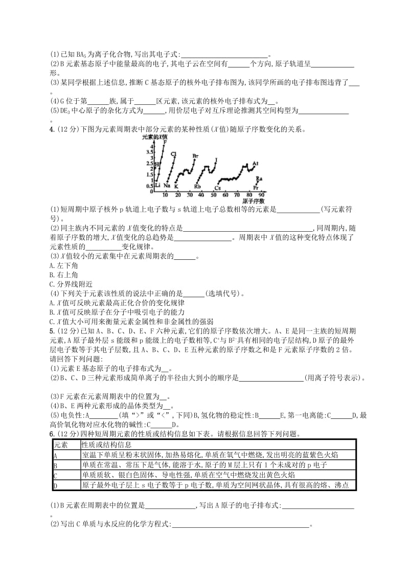 广西2019年高考化学一轮复习 考点规范练35 原子结构与性质 新人教版.docx_第2页