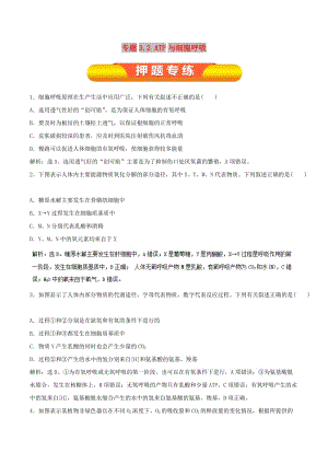 2019年高考生物一輪復(fù)習(xí) 專題3.2 ATP與細(xì)胞呼吸押題專練.doc