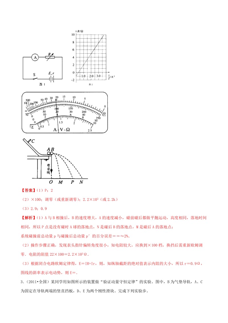 2019年高考物理一轮复习 专题07 验证动量守恒定律（含解析）.doc_第3页