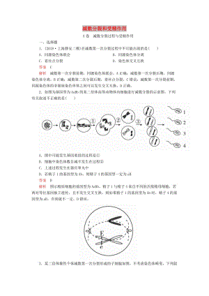 2020年高考生物一輪復習 第4單元 細胞的生命歷程 第12講 減數(shù)分裂和受精作用課后作業(yè)（含解析）（必修1）.doc