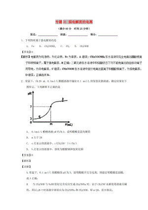 2019年高考化學 備考百強校微測試系列 專題31 弱電解質的電離.doc