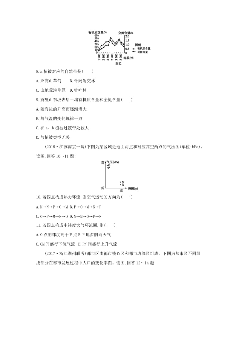 2019版高考地理二轮总复习 小题增分练01 特征特点类.doc_第3页