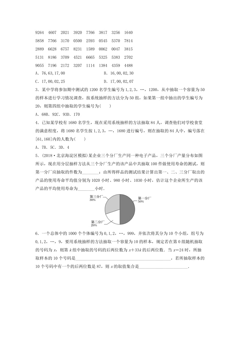 （鲁京津琼专用）2020版高考数学一轮复习 专题10 计数原理、概率与统计 第76练 抽样方法练习（含解析）.docx_第3页