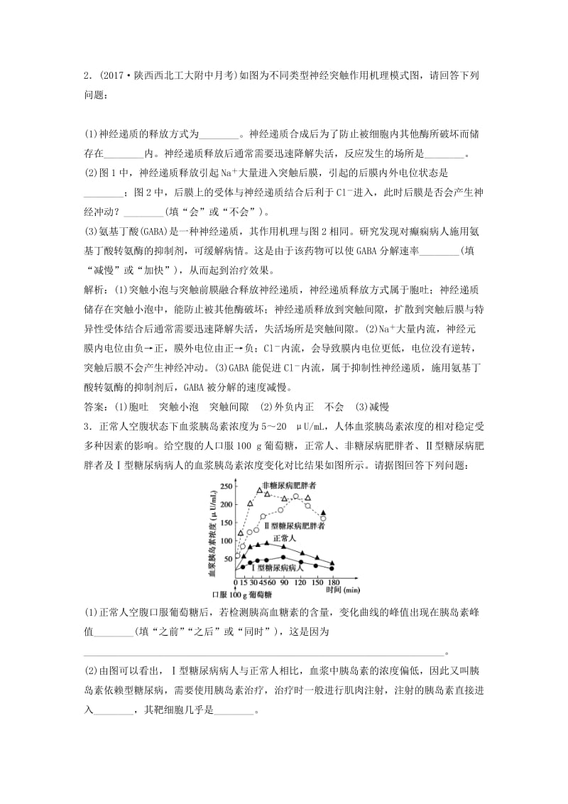 2019届高考生物一轮复习 第八单元 生命活动的调节 高考非选择题突破瓶颈冲刺集训系列3学案.doc_第2页