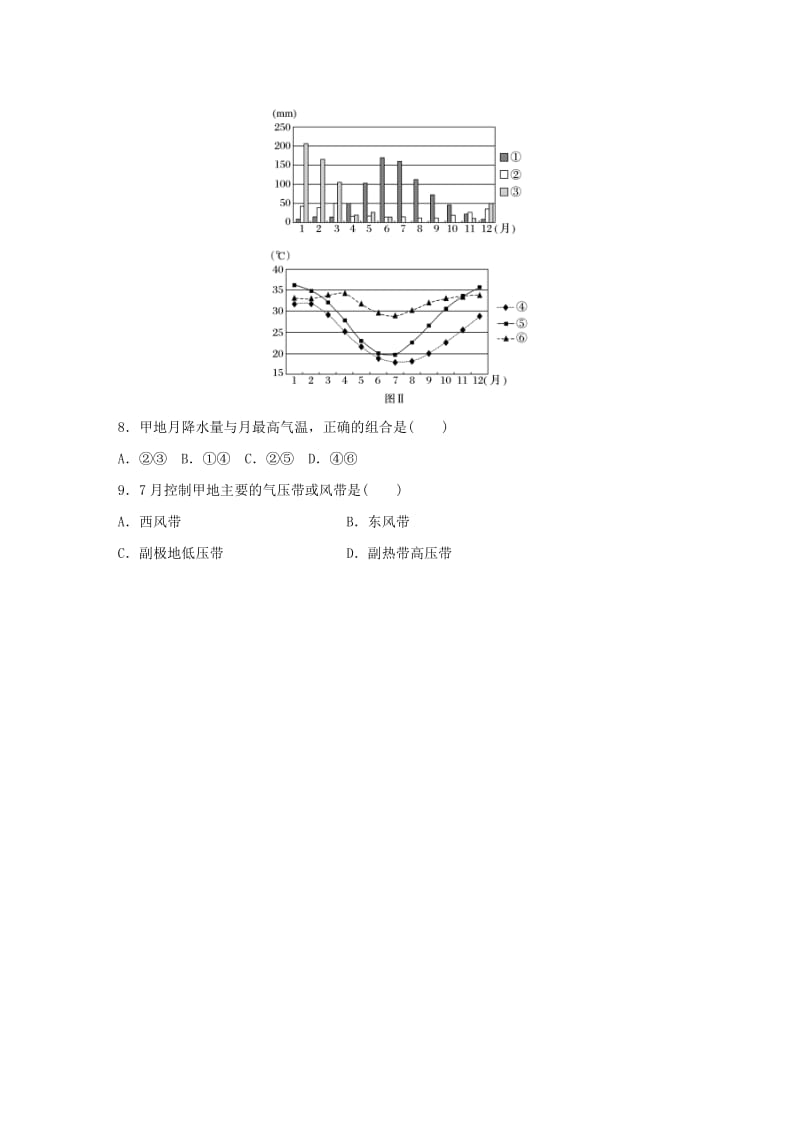 2019版高考地理一轮复习 专题二 大气与气候 高频考点13 气压带、风带的性质及影响练习.doc_第3页