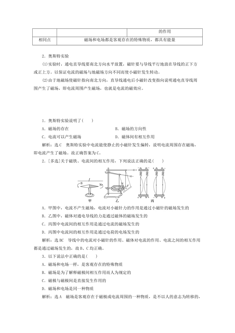 （山东省专用）2018-2019学年高中物理 第三章 磁场 第1节 磁现象和磁场讲义（含解析）新人教版选修3-1.doc_第3页