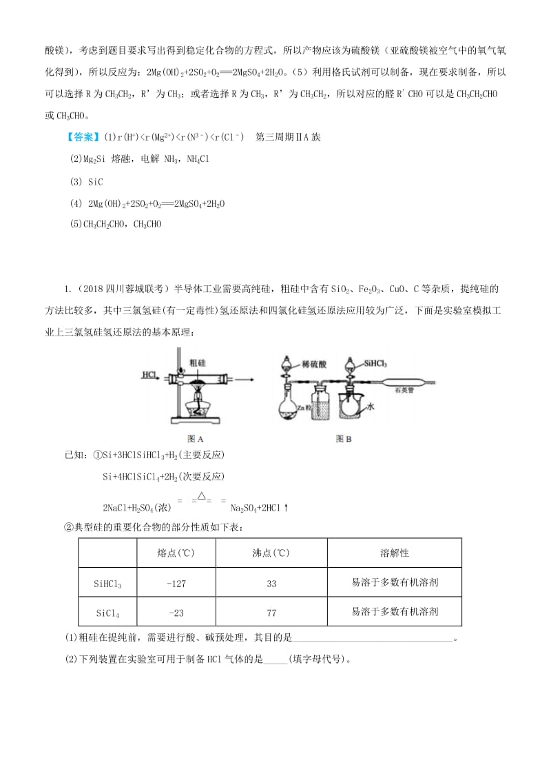 2019高考化学三轮冲刺 大题提分 大题精做2 化学物质制备实验设计.docx_第2页