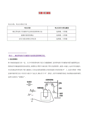 2019年高考物理 經典問題的妙解策略 專題09 磁場.doc