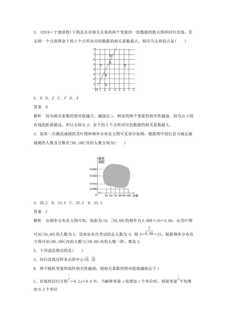 （京津专用）2019高考数学总复习 优编增分练：8＋6分项练9 统计与统计案例 理.doc_第2页