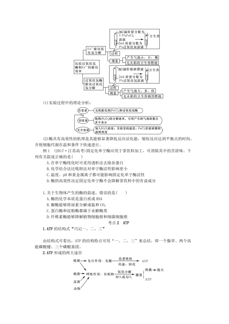 （江苏专用）2019年高考生物一轮总复习 第3单元 细胞的代谢 第1讲 酶与ATP学案.doc_第3页