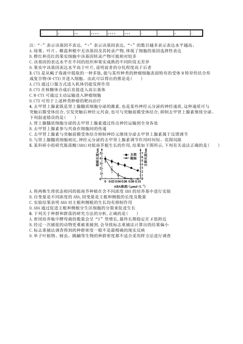 2019版高考生物大二轮复习 选择题保分练：单选3合1练8.doc_第3页