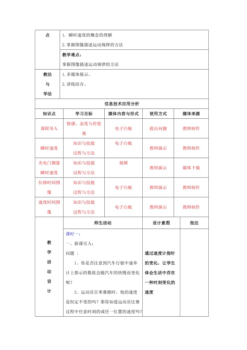 陕西省石泉县高中物理 第1章 怎样描述物体的运动 1.3 怎样描述运动的快慢（2）教案 沪科版必修1.doc_第2页