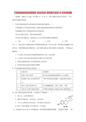 廣西壯族自治區(qū)田陽高中2018-2019學(xué)年高二化學(xué)12月月考試題.doc