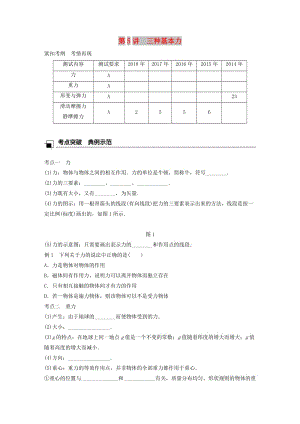 江蘇省2019版高中物理學業(yè)水平測試復習 第三章 相互作用 第5講 三種基本力學案 必修1.doc