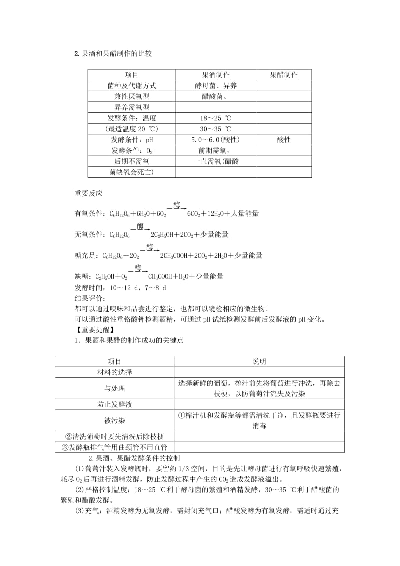 （江苏专用）2019年高考生物一轮总复习 第12单元 生物技术实践 第2讲 传统发酵技术的应用学案.doc_第3页