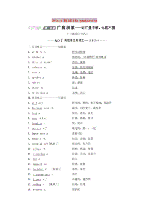 （新課改）2020高考英語(yǔ)一輪復(fù)習(xí) Unit 4 Wildlife protection學(xué)案（含解析）新人教版必修2.doc