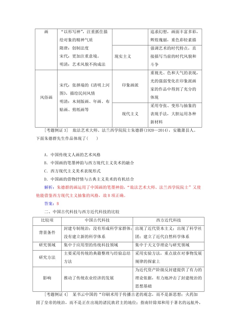 2019版高考历史总复习 第十六单元 近代以来世界科技的发展及文学艺术单元整合提升学案.doc_第3页