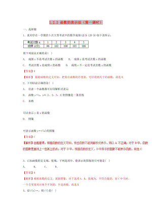 2019高考數(shù)學總復習 第一章 集合與函數(shù)概念 1.2.2 函數(shù)的表示法（第一課時） 同步練習 新人教A版必修1.doc