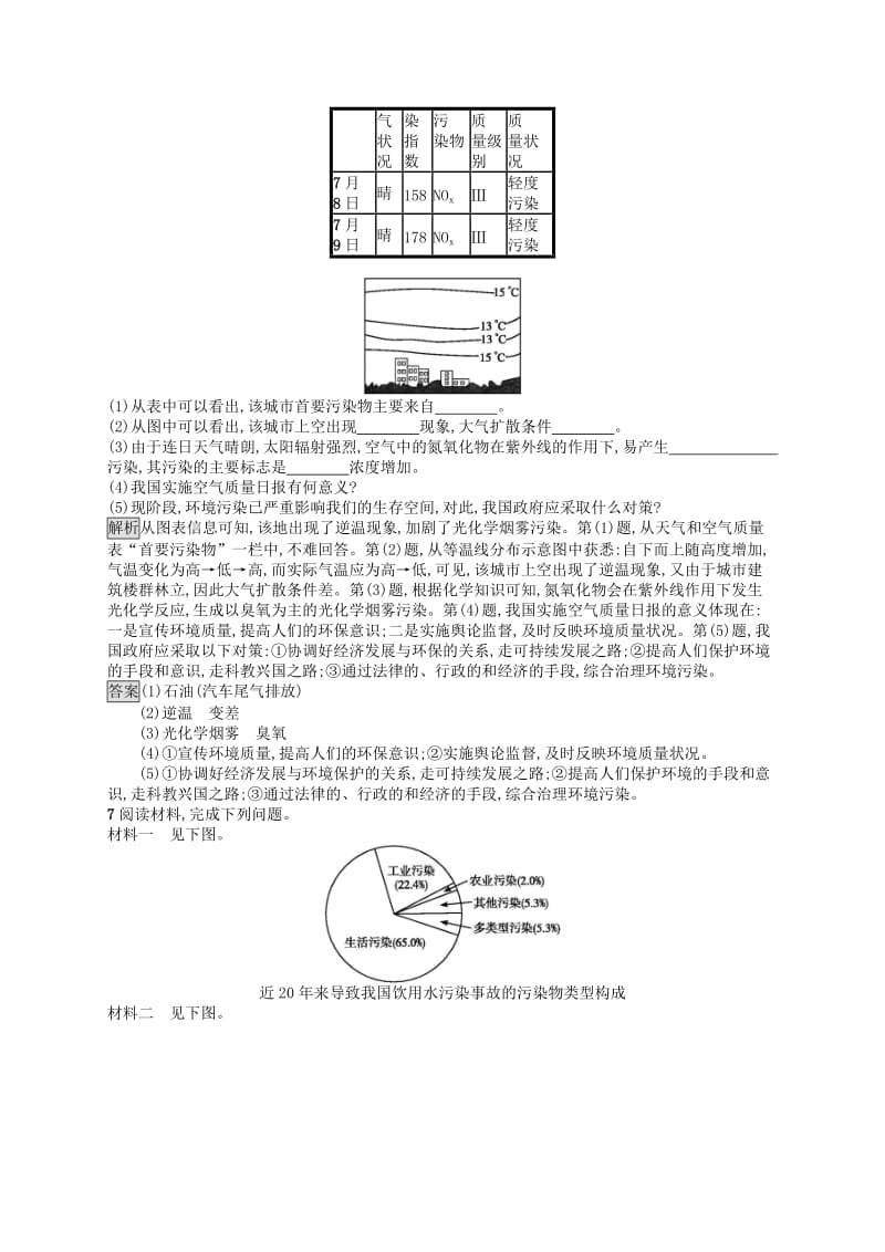 2019高中地理 第四章 环境污染与防治 第一节 环境污染问题练习（含解析）中图版选修6.docx_第2页