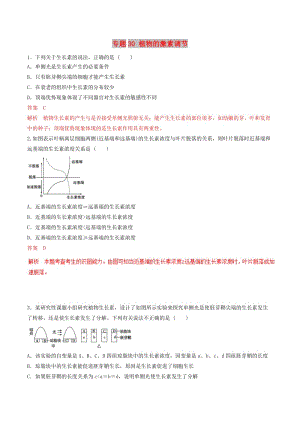 2019年高考生物熱點題型和提分秘籍 專題30 植物的激素調(diào)節(jié)題型專練.doc