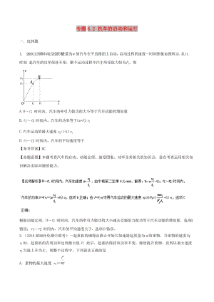 2019年高考物理一輪復(fù)習(xí) 專題6.2 機車的啟動和運行千題精練.doc