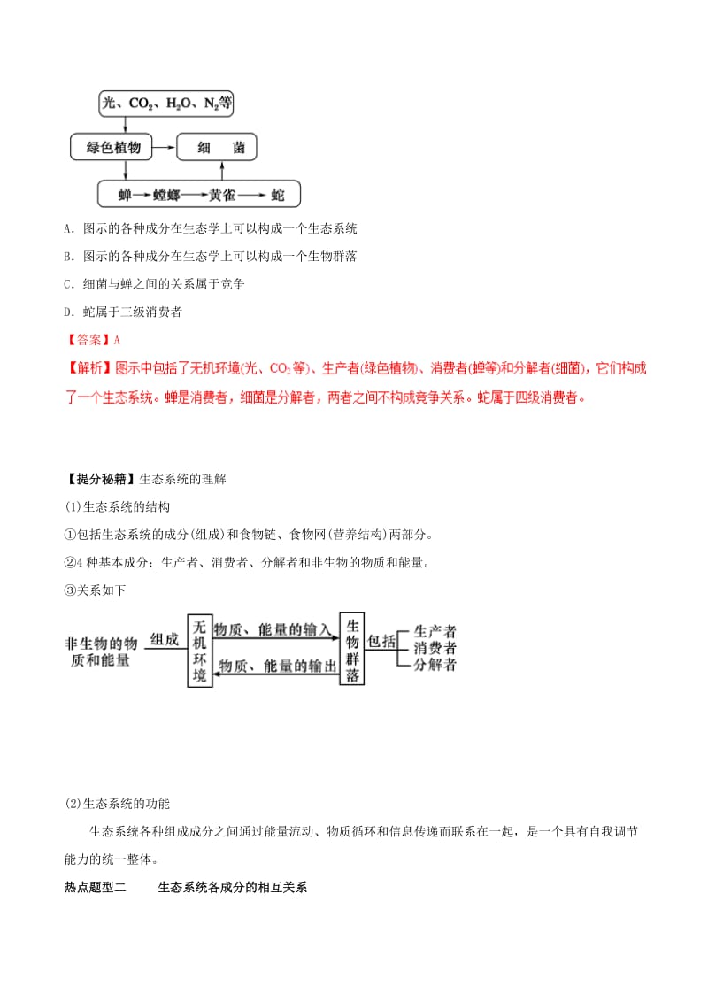 2019年高考生物热点题型和提分秘籍 专题33 生态系统的结构教学案.doc_第2页