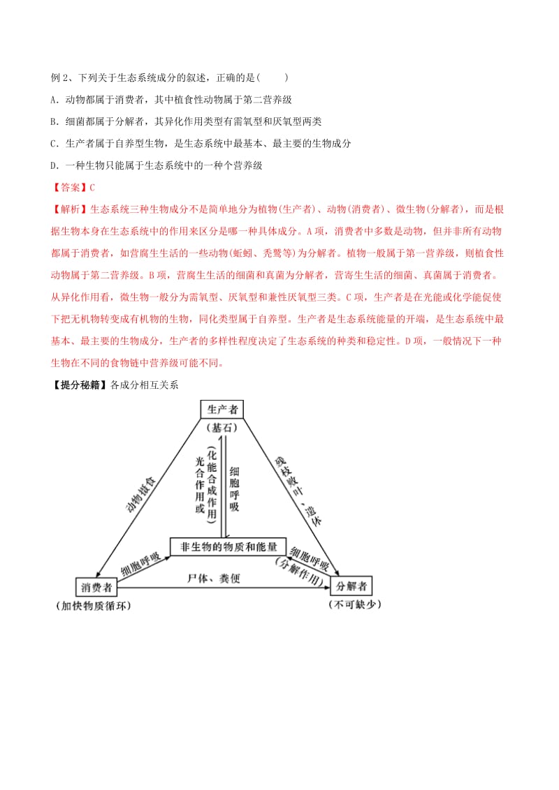 2019年高考生物热点题型和提分秘籍 专题33 生态系统的结构教学案.doc_第3页