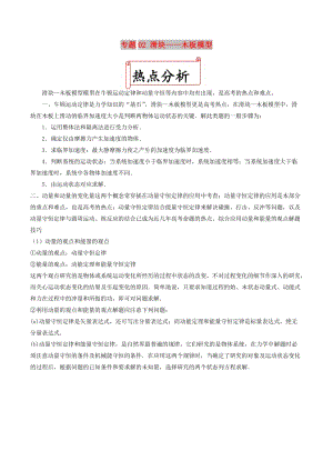 2019年高考物理二輪復習十大熱門考點專項突破 專題02 滑塊——木板模型練習.doc