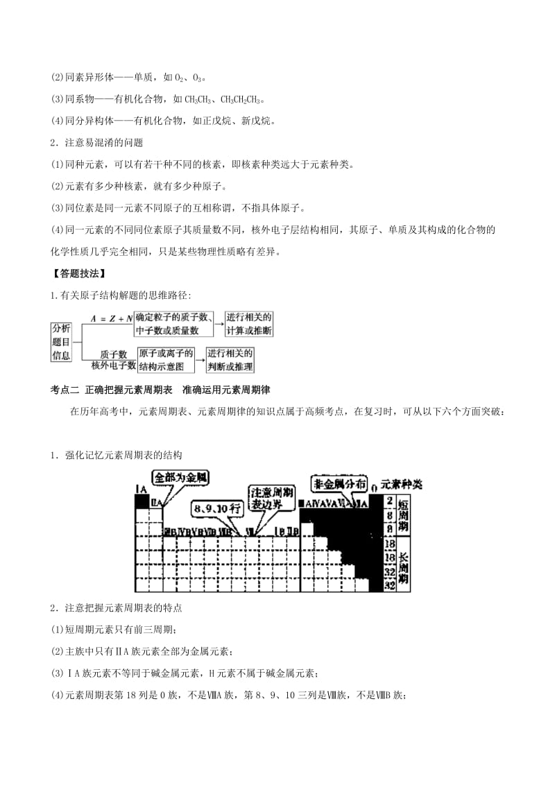 2019年高考化学命题热点提分攻略 专题06 元素周期律的相关应用难点突破学案.doc_第2页