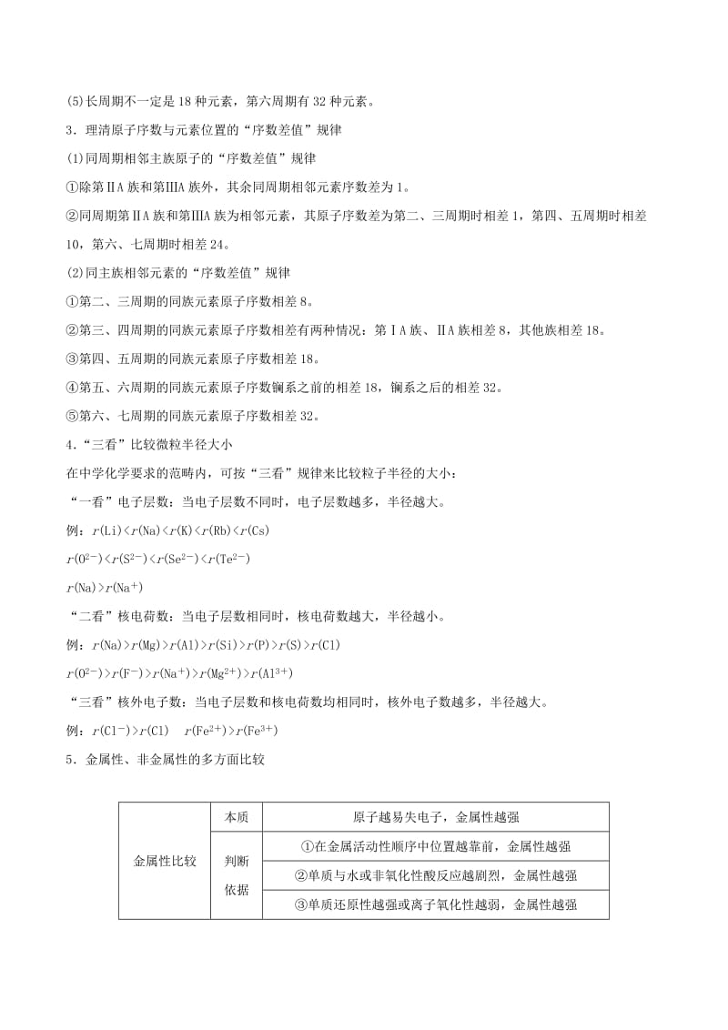 2019年高考化学命题热点提分攻略 专题06 元素周期律的相关应用难点突破学案.doc_第3页