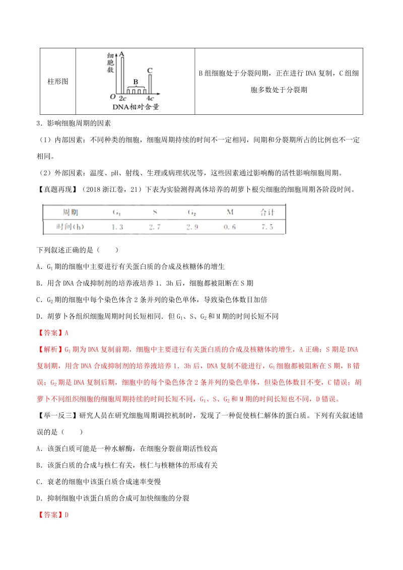 2019年高考生物二轮复习 专题06 细胞的生命历程（讲）（含解析）.doc_第2页