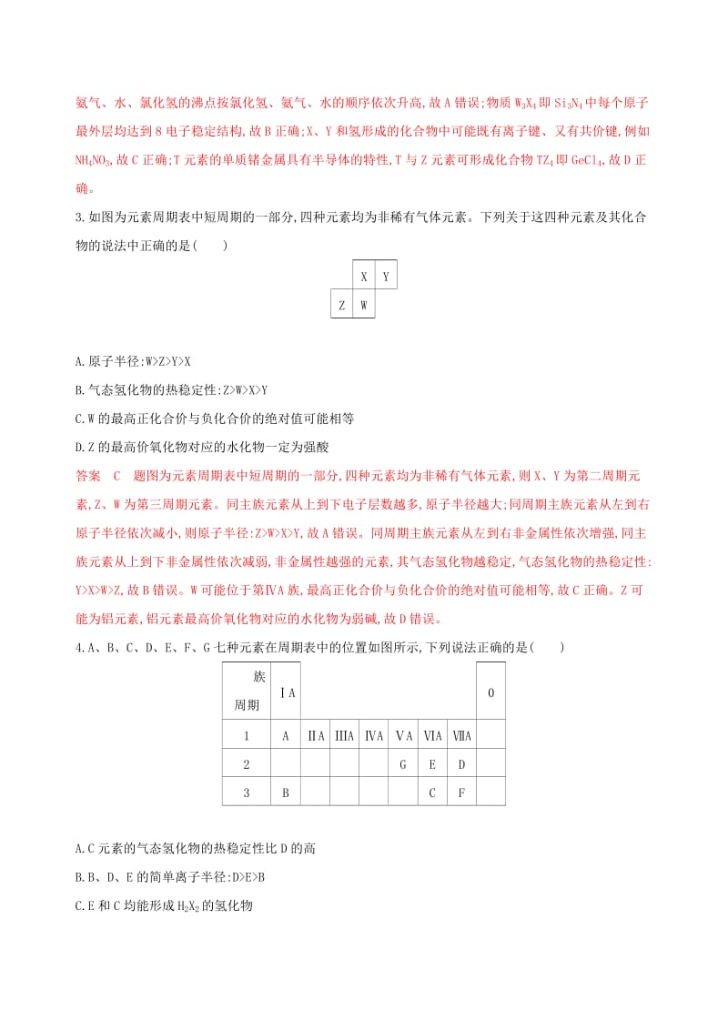 （浙江选考）2020版高考化学一轮复习 专题五 第二单元 元素周期表与元素周期律夯基提能作业.docx_第2页