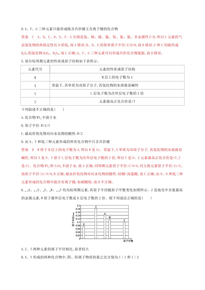 （浙江选考）2020版高考化学一轮复习 专题五 第二单元 元素周期表与元素周期律夯基提能作业.docx_第3页