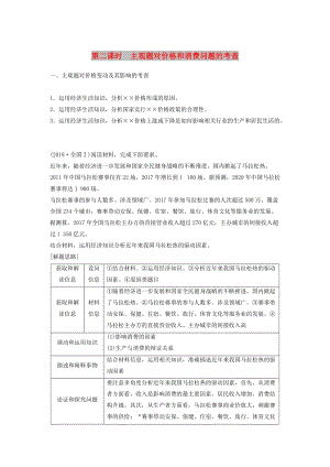 京津瓊2019高考政治二輪復習專題一價格波動與居民消費第二課時主觀題對價格和消費問題的考查學案.doc