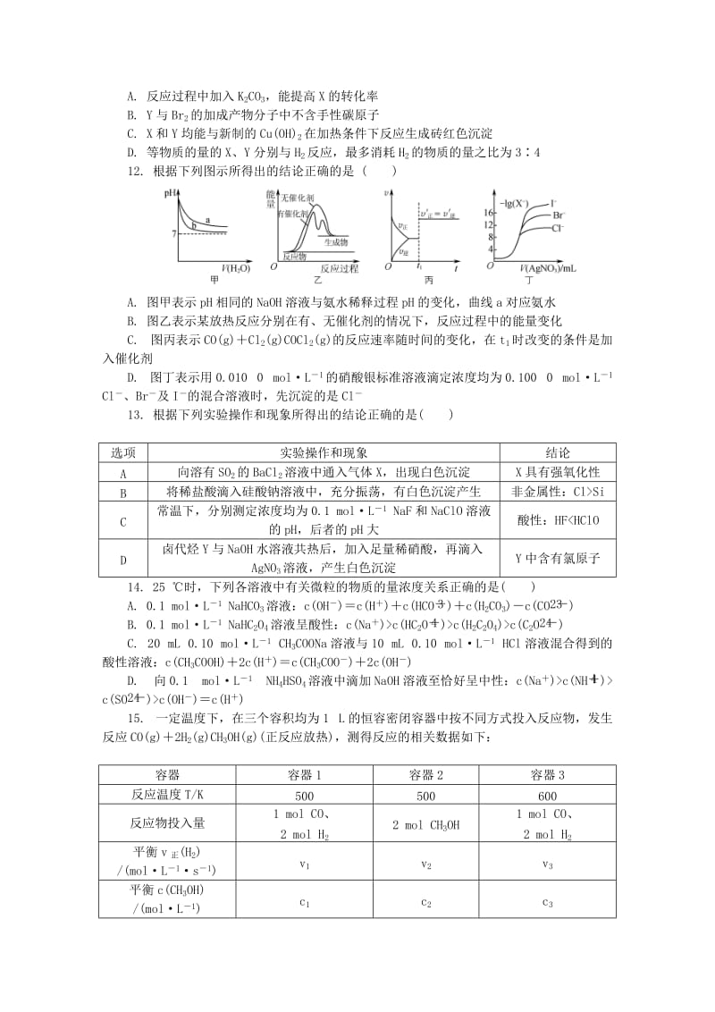 江苏省苏锡常镇四市2019届高三化学第三次模拟考试试题.doc_第3页